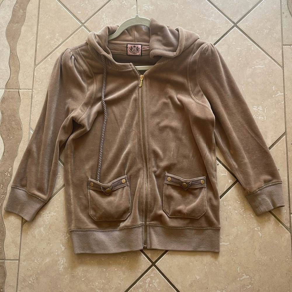 Juicy brown velvet hoodie sweatshirt